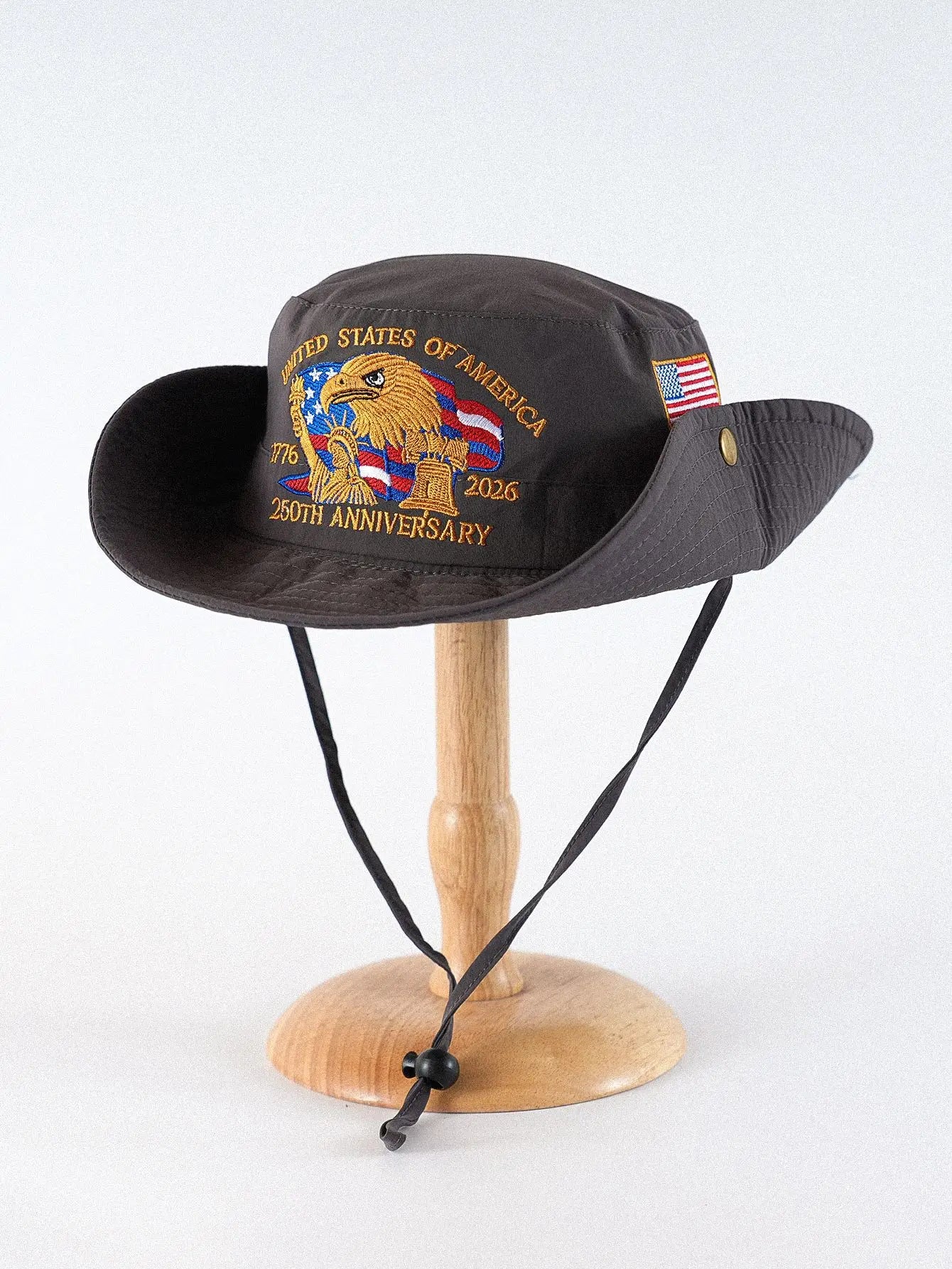 US 250th Anniversary Patriotic Bucket Hat Embroidered American Flag Eagle Fisherman Sun Hat 1776-2026 Souvenir Gift