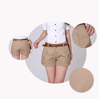 2023 Summer Korean Style Summer Woman Fashion Shorts Size S-2XL Khaki&White New Fashion Design Lady Casual Short
