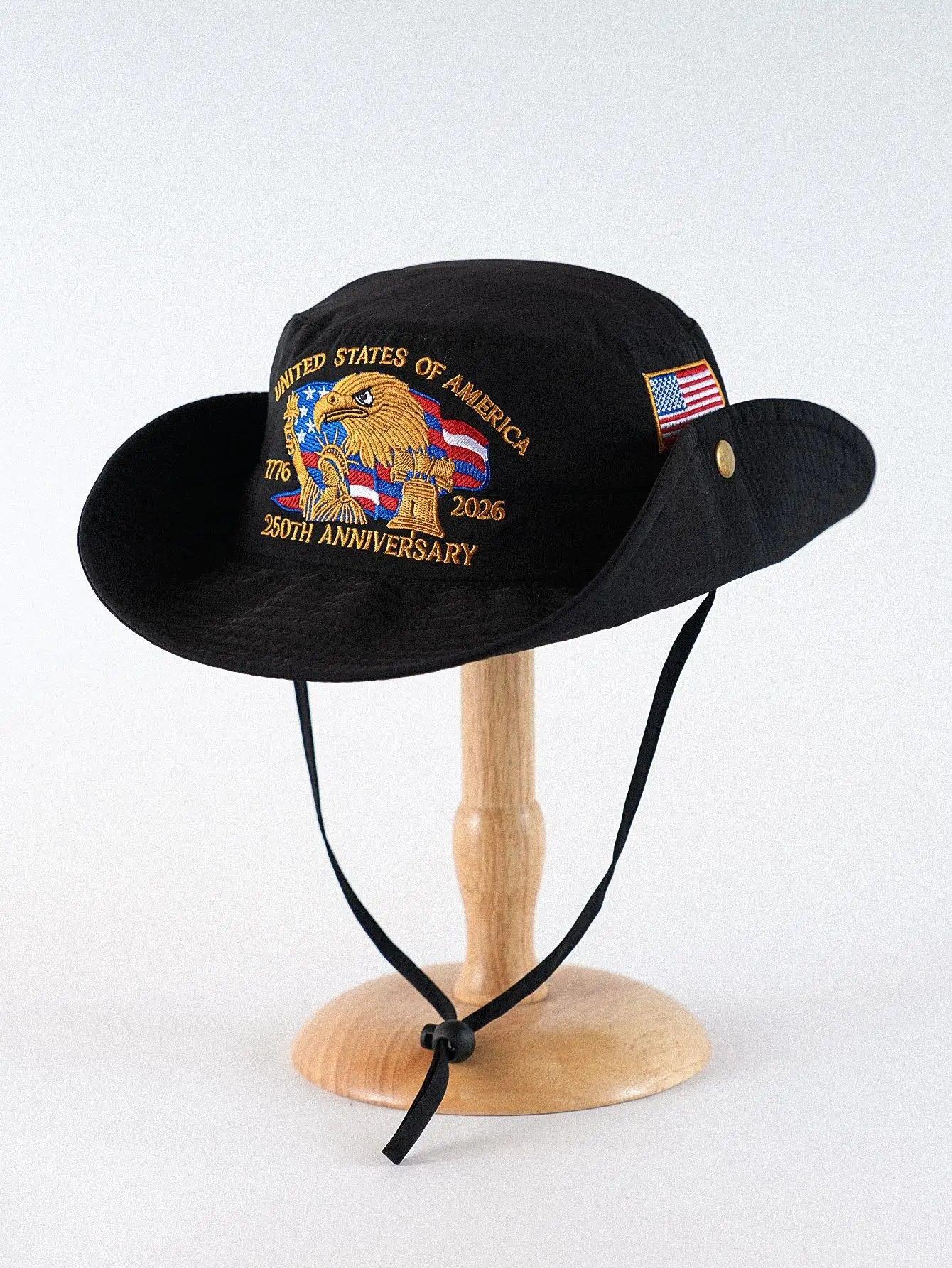 US 250th Anniversary Patriotic Bucket Hat Embroidered American Flag Eagle Fisherman Sun Hat 1776-2026 Souvenir Gift