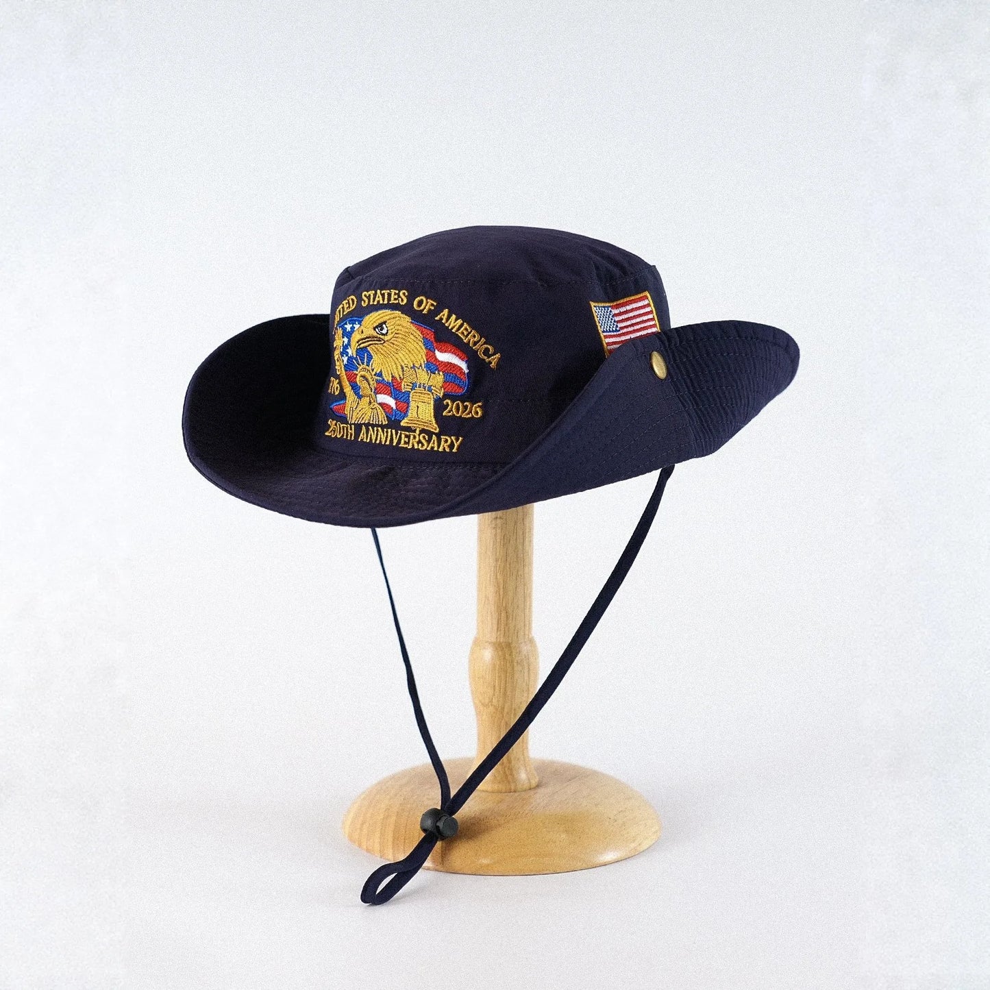 US 250th Anniversary Patriotic Bucket Hat Embroidered American Flag Eagle Fisherman Sun Hat 1776-2026 Souvenir Gift