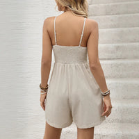 2026 New Minimalist Women's Polyester/Cotton Square Solid Ankle-Length Sleeveless Knitted Jumpsuit One Set Eco-Friendly Casual