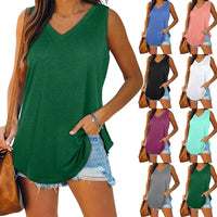 Women's Plain Vest Tops Ladies Summer Sleeveless T-shirt Tunic Cami Blouses Tee
