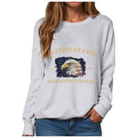 American 250th Anniversary 1776-2026 Eagle Print T-Shirt For Women July 4Th Patriotic 250th Birthday US Flag Long Sleeve Tshirts