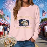 American 250th Anniversary 1776-2026 Eagle Print T-Shirt For Women July 4Th Patriotic 250th Birthday US Flag Long Sleeve Tshirts