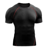 Fitness clothes men's outdoor sports quick drying short sleeved t-shirt training pro running stretch tight fitting clothes yoga